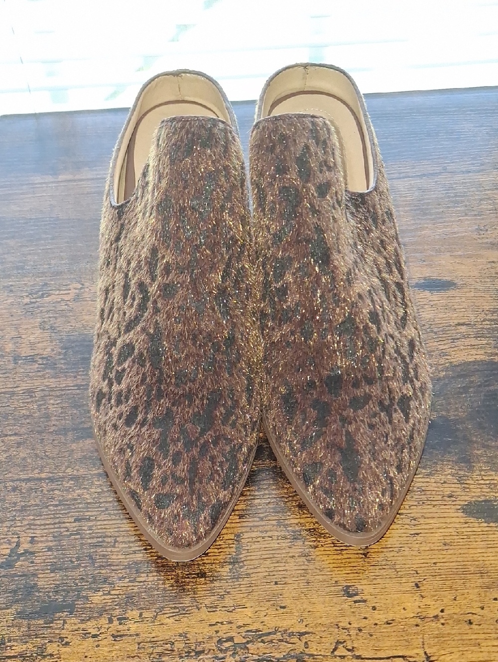 Leopard Print Slip-On Mules in Brown - Women's Clogs